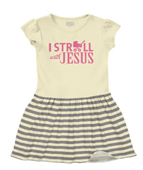 Stroll With Jesus Baby Striped Skirt Dress-Direct To Garment Print-Brisco Baby