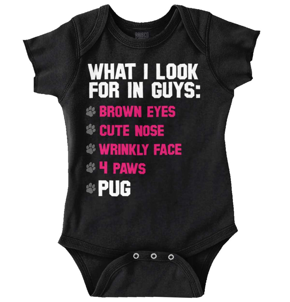 Pug Checklist Romper Bodysuit-Direct To Garment Print-Brisco Baby