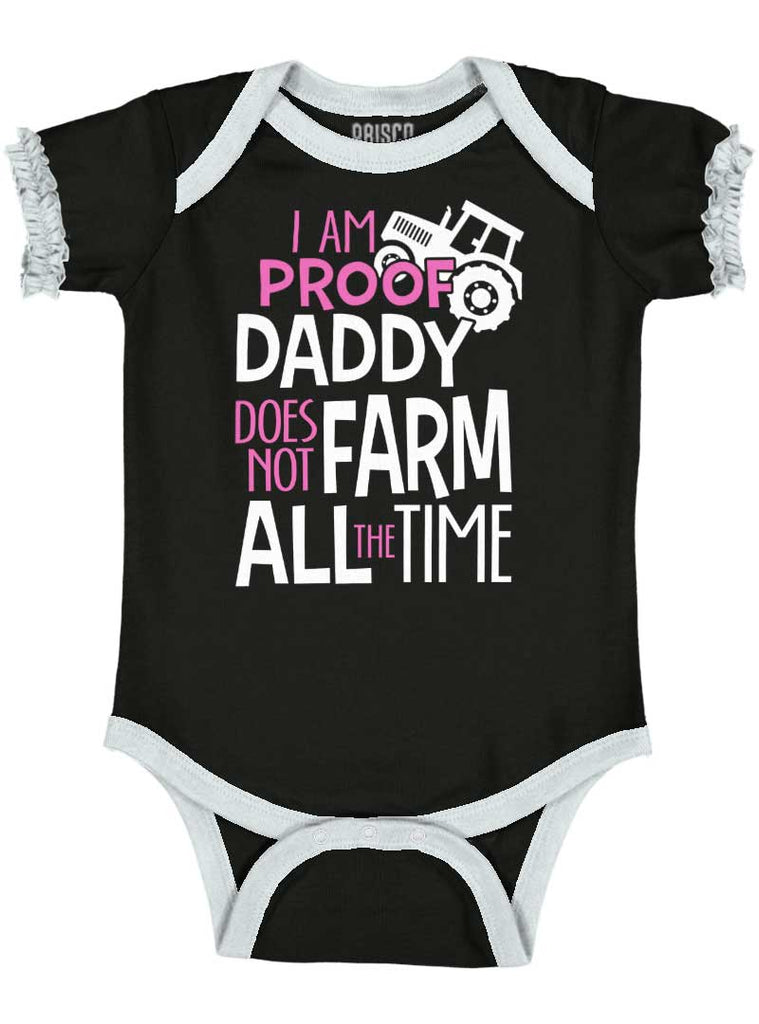 Farm All The Time Baby Ruffled Trim Romper-Direct To Garment Print-Brisco Baby