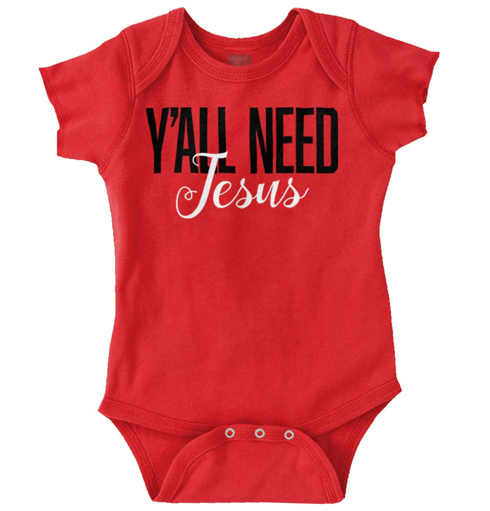 Yall Need Jesus Romper Bodysuit-Direct To Garment Print-Brisco Baby