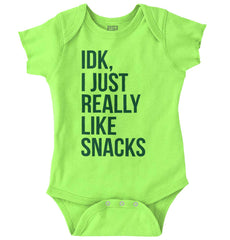 Really Like Snacks Romper Bodysuit-Direct To Garment Print-Brisco Baby