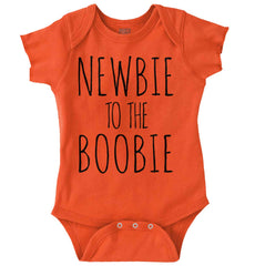 Newbie Boobie Romper Bodysuit-Direct To Garment Print-Brisco Baby