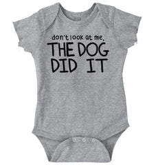 Dog Did It Romper Bodysuit-Direct To Garment Print-Brisco Baby