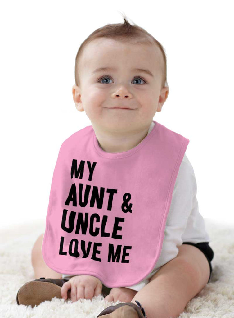 Aunt And Uncle Love Me Infant Baby Bib-Direct To Garment Print-Brisco Baby