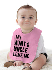Aunt And Uncle Love Me Infant Baby Bib-Direct To Garment Print-Brisco Baby