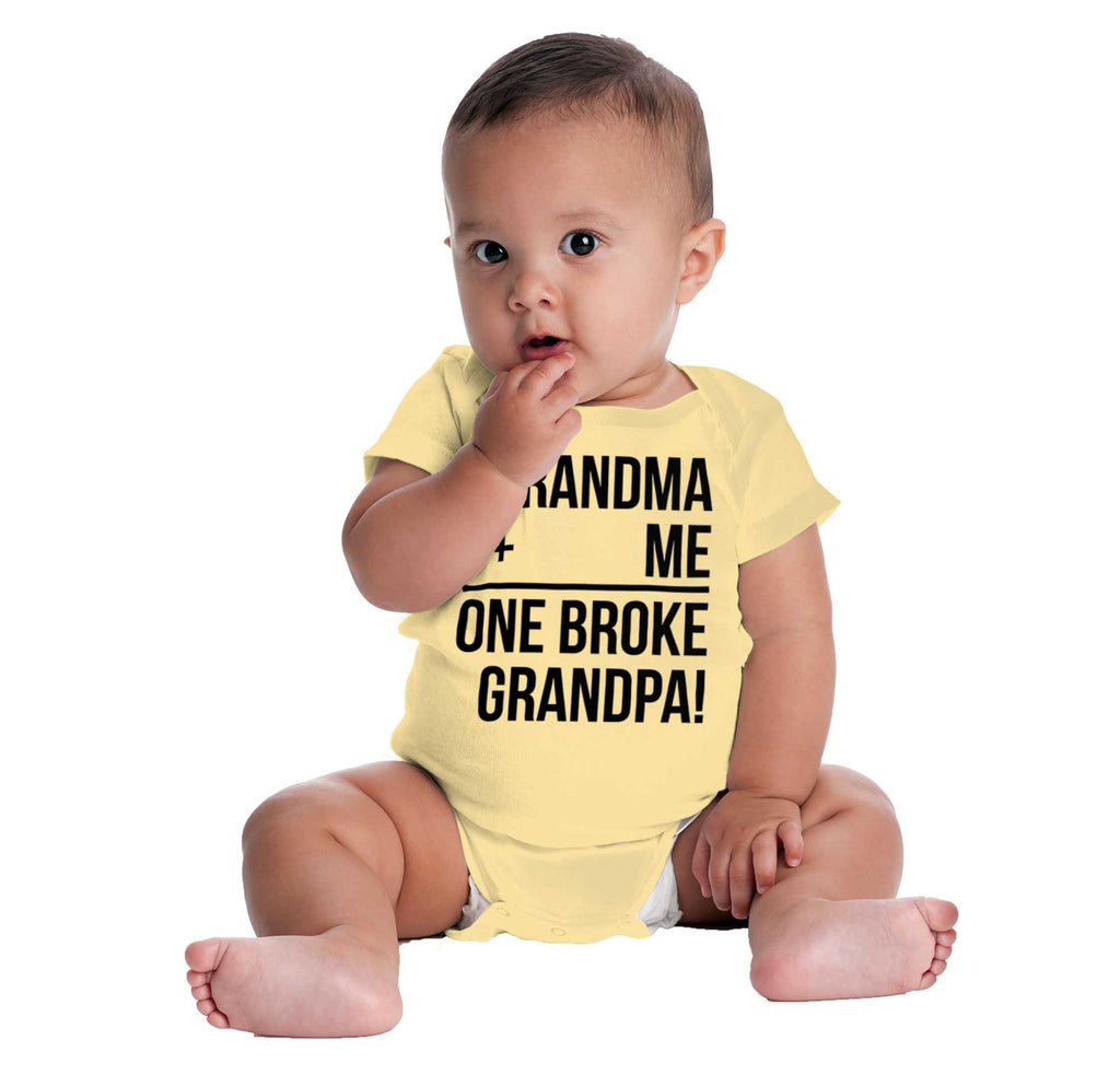 One Broke Grandpa Romper Bodysuit-Direct To Garment Print-Brisco Baby