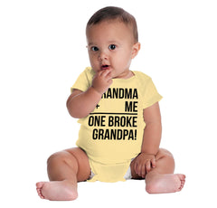 One Broke Grandpa Romper Bodysuit-Direct To Garment Print-Brisco Baby