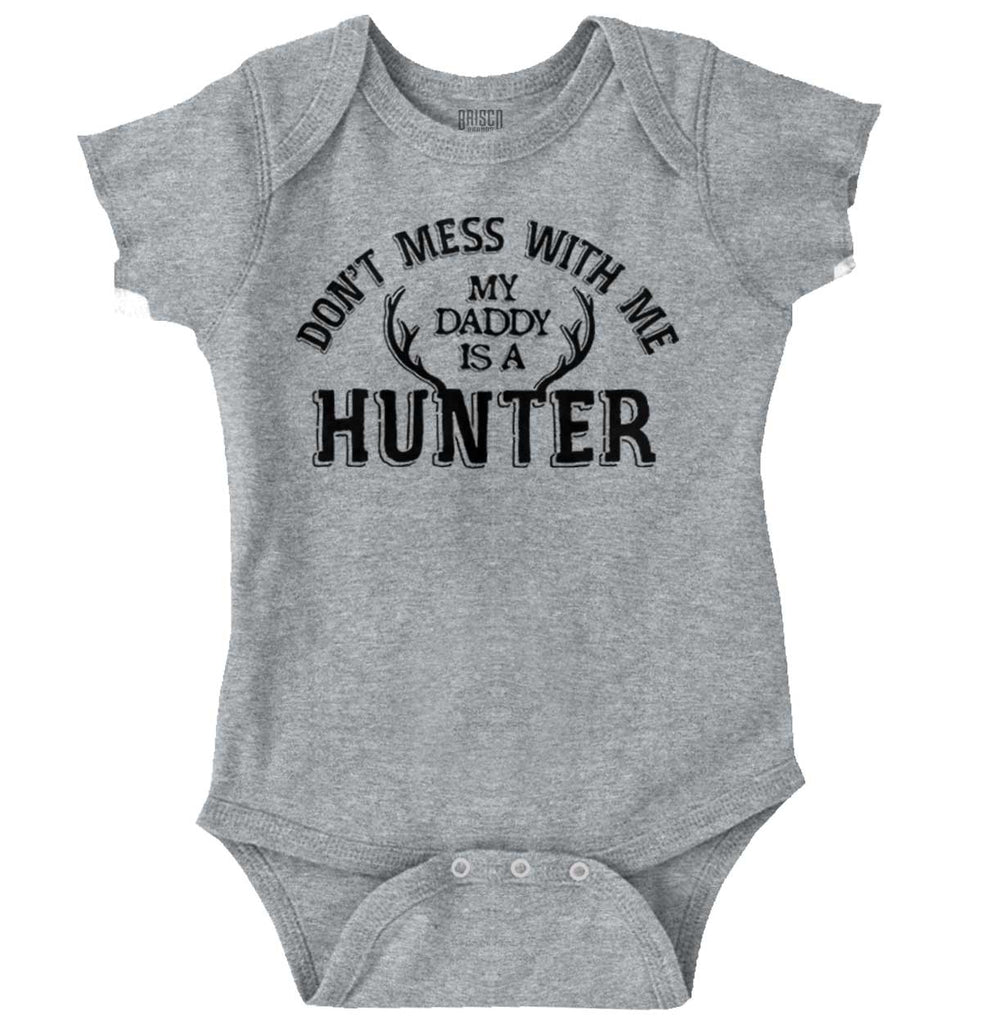 Daddy Is A Deer Hunter Romper Bodysuit-Direct To Garment Print-Brisco Baby