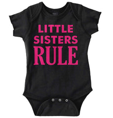 Little Sisters Rule Romper Bodysuit-Direct To Garment Print-Brisco Baby