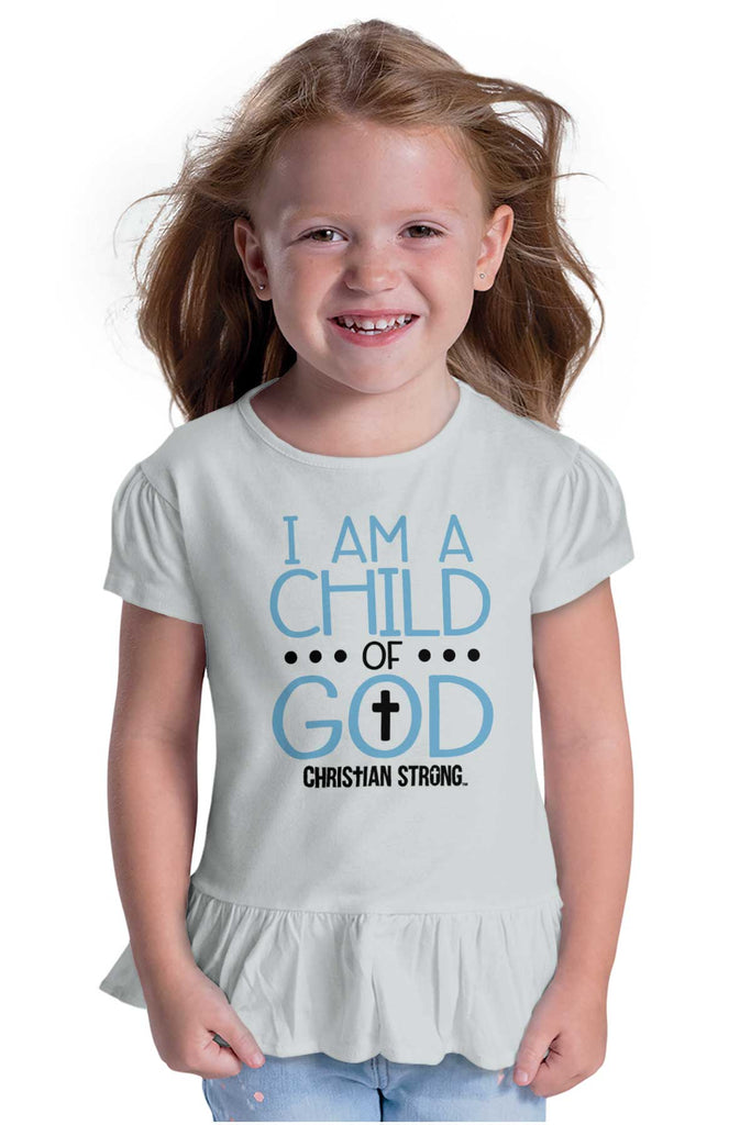 Cross Of God Toddler Ruffle Bottom Tee-Direct To Garment Print-Brisco Baby