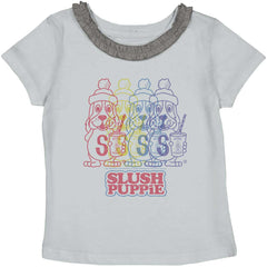 Rainbow Puppie Toddler Ruffled Trim T-Shirt-Direct To Garment Print-Brisco Baby