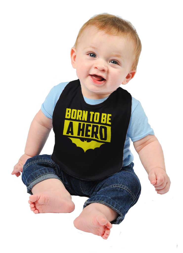 Born Batman Infant Baby Bib-Direct To Garment Print-Brisco Baby