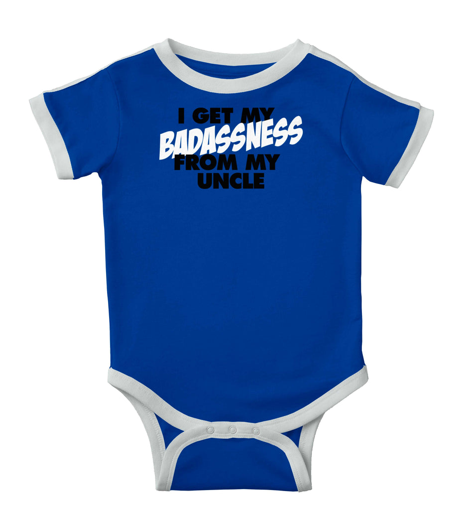 Badass Uncle Ringer Romper Bodysuit-Direct To Garment Print-Brisco Baby