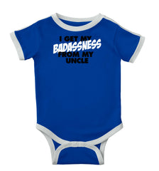 Badass Uncle Ringer Romper Bodysuit-Direct To Garment Print-Brisco Baby