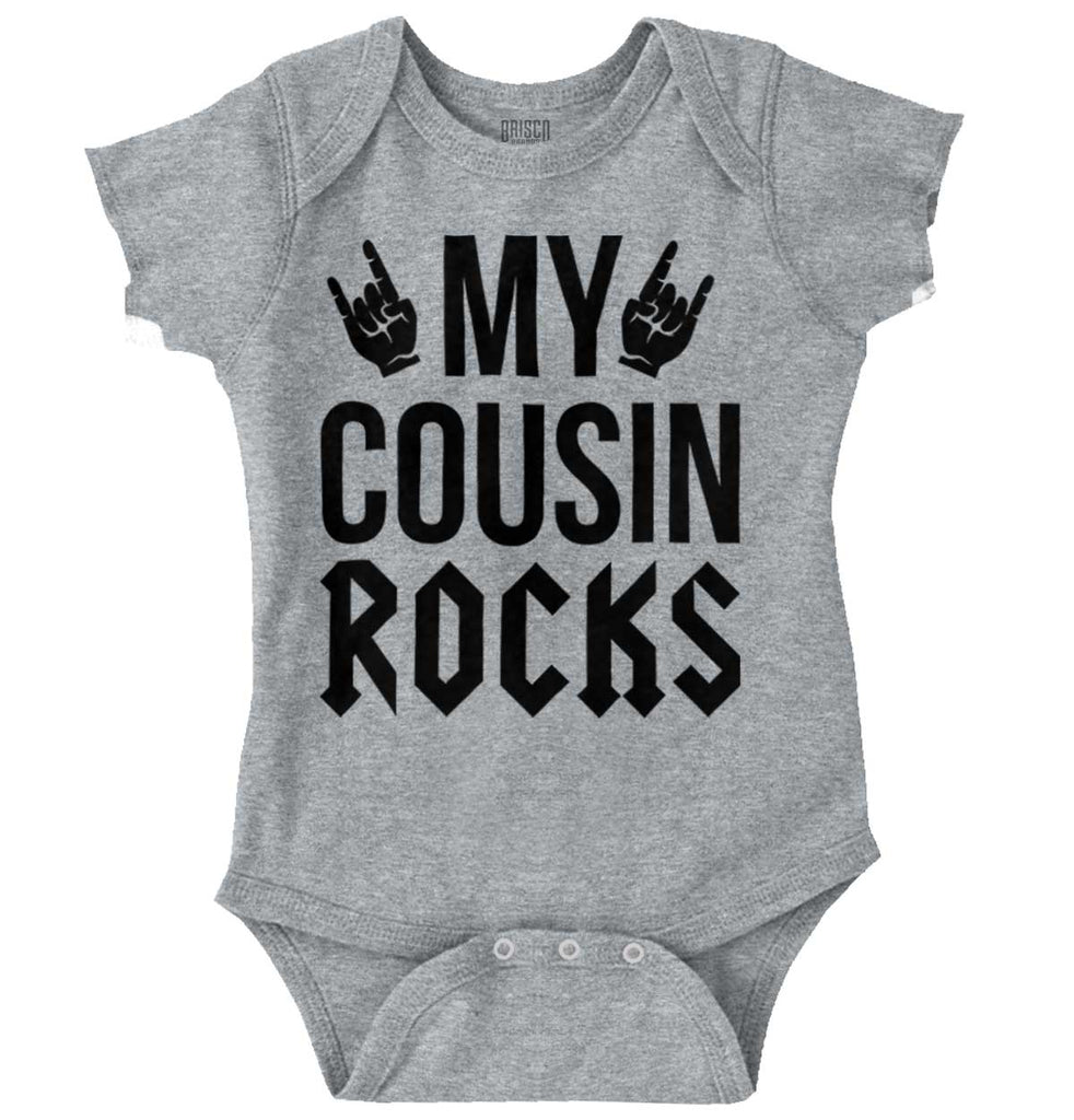 My Cousin Rocks Romper Bodysuit-Direct To Garment Print-Brisco Baby