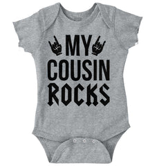 My Cousin Rocks Romper Bodysuit-Direct To Garment Print-Brisco Baby