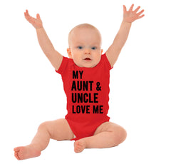 Aunt And Uncle Love Me Romper Bodysuit-Direct To Garment Print-Brisco Baby