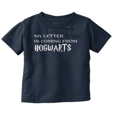 Letter Coming Hogwarts Infant Toddler T Shirt-Direct To Garment Print-Brisco Baby