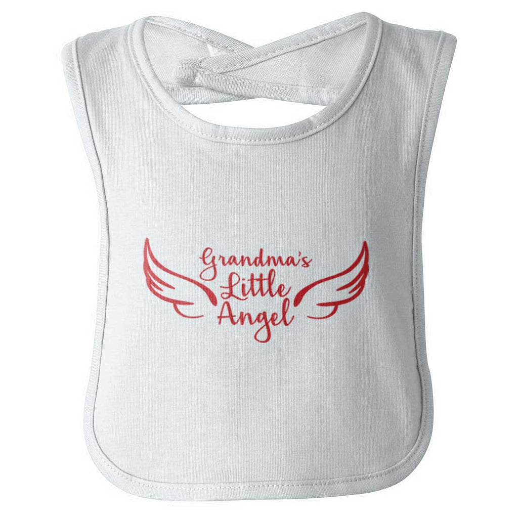 Grandma's Little Angel Infant Baby Bib-Direct To Garment Print-Brisco Baby