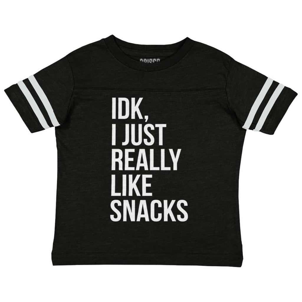 Really Like Snacks Toddler Football Jersey Tee-Direct To Garment Print-Brisco Baby