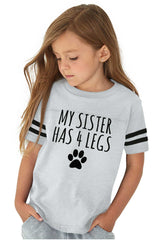 Sister has 4 legs Toddler Football Jersey Tee-Direct To Garment Print-Brisco Baby