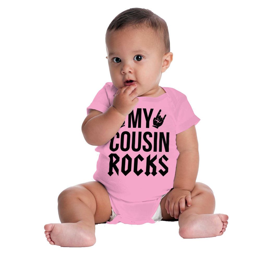 My Cousin Rocks Romper Bodysuit-Direct To Garment Print-Brisco Baby