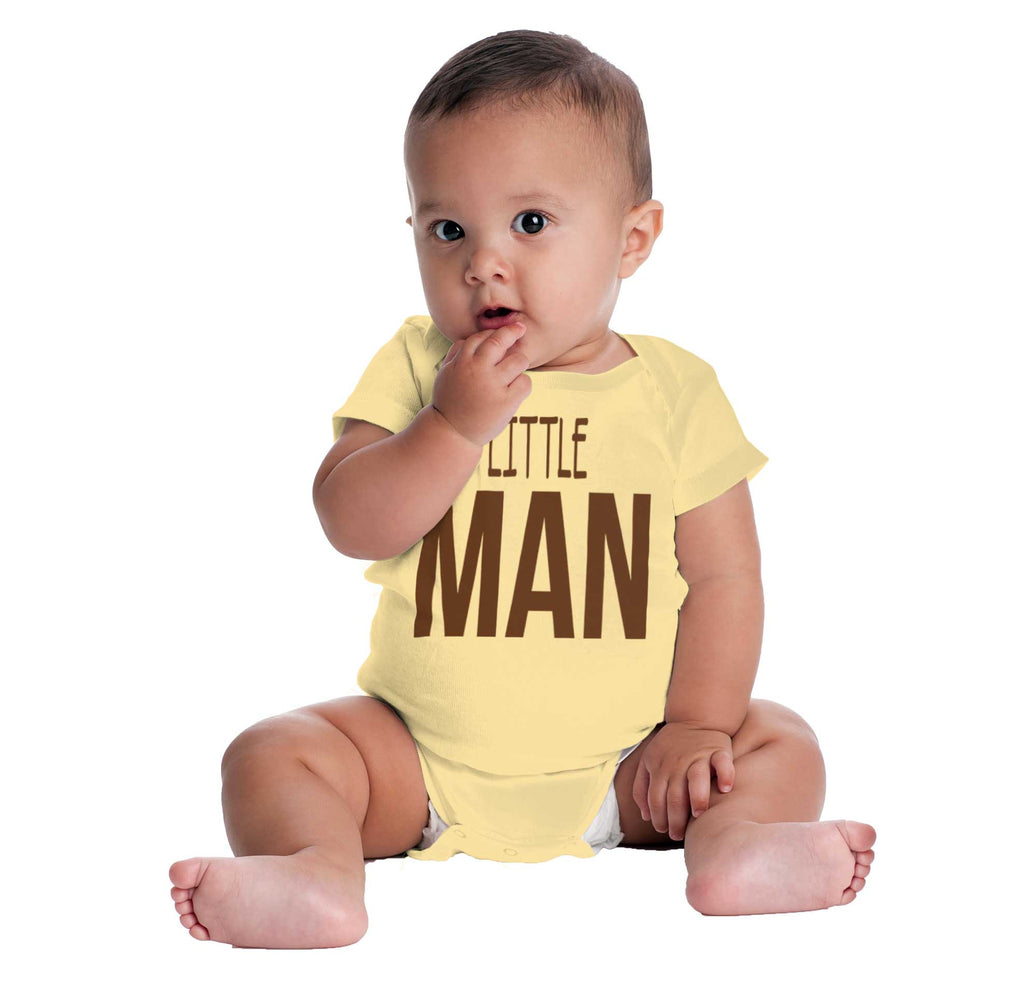Little Man Romper Bodysuit-Direct To Garment Print-Brisco Baby