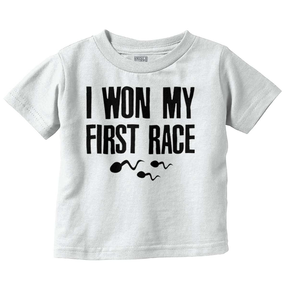 Won The Race Infant Toddler T Shirt-Direct To Garment Print-Brisco Baby