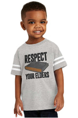 Respect Your Elders Dungeons Toddler Football Jersey Tee-Direct To Garment Print-Brisco Baby