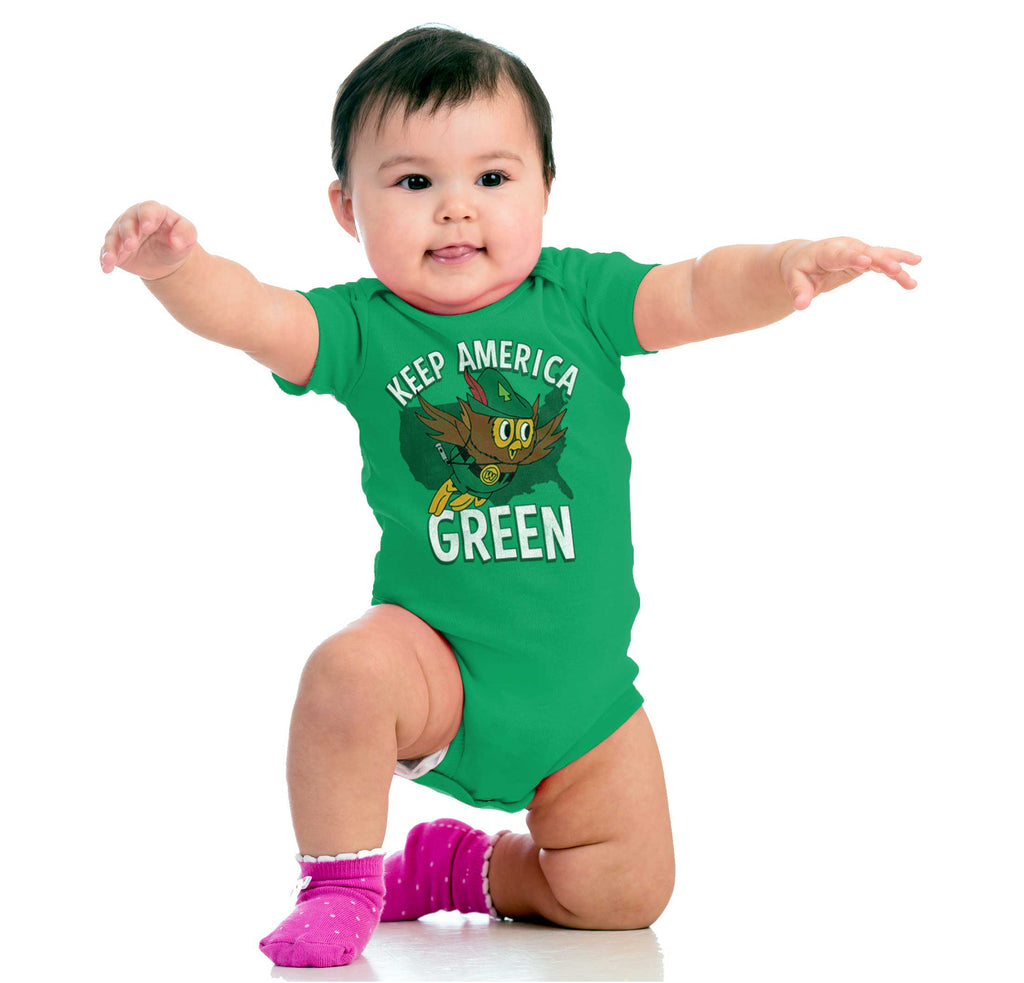 Keep America Green Romper Bodysuit-Direct To Garment Print-Brisco Baby