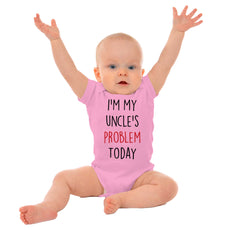 My Uncle's Problem Today Romper Bodysuit-Direct To Garment Print-Brisco Baby