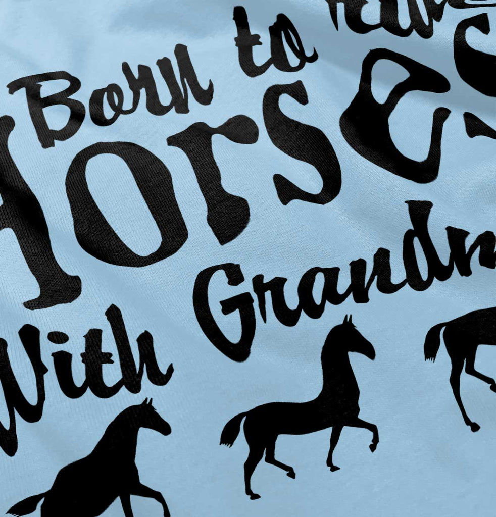 Born To Ride Horses With Grandma Infant Baby Bib-Direct To Garment Print-Brisco Baby