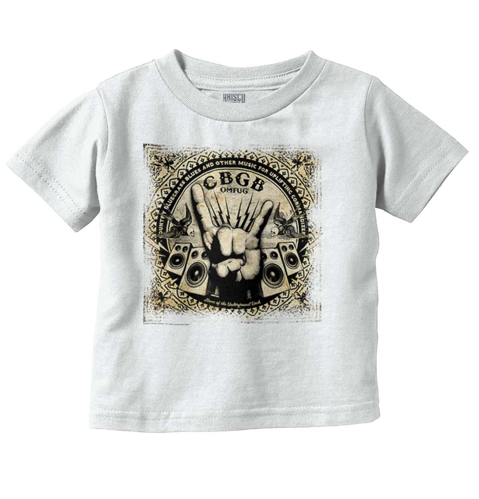 CBGB Horns Infant Toddler T Shirt-Direct To Garment Print-Brisco Baby