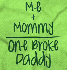 One Broke Daddy Romper Bodysuit-Direct To Garment Print-Brisco Baby