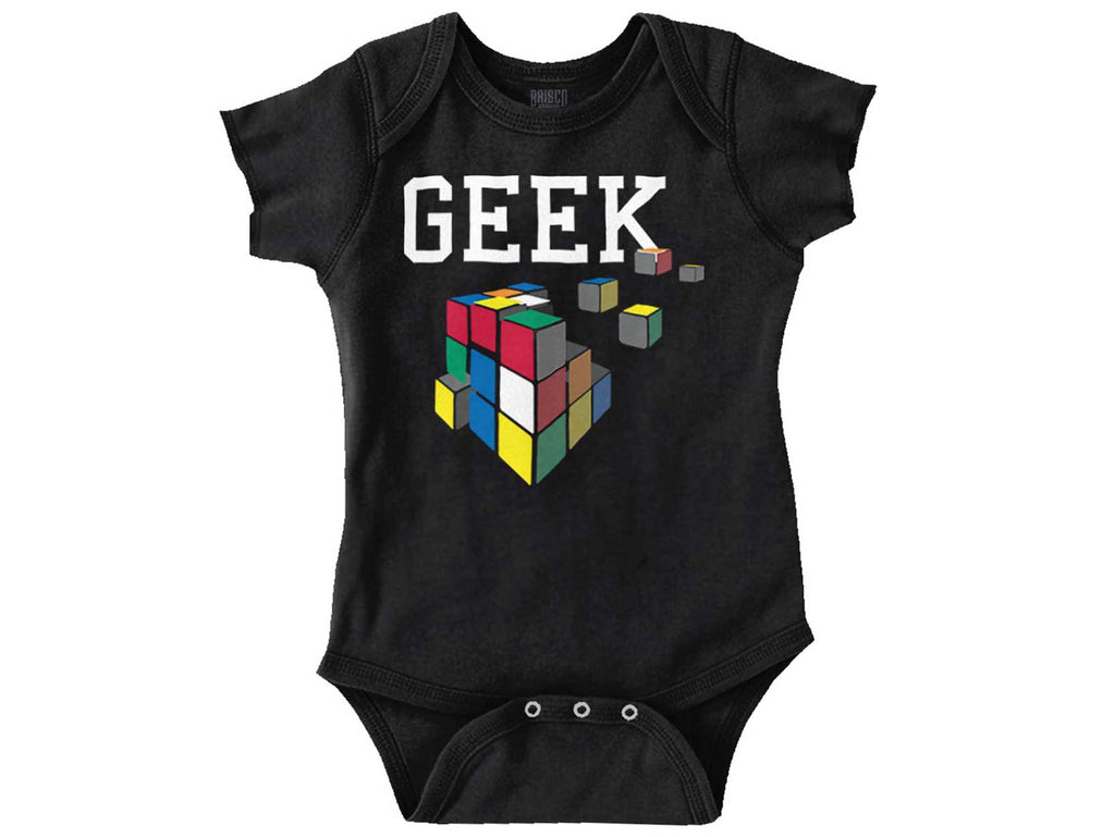 Geek Cube Romper Bodysuit-Direct To Garment Print-Brisco Baby
