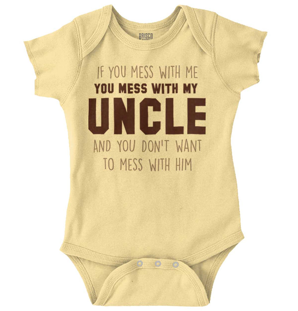 Mess With My Uncle Romper Bodysuit-Direct To Garment Print-Brisco Baby