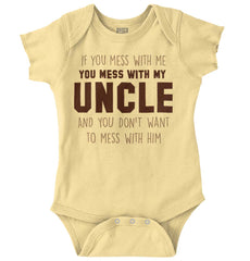 Mess With My Uncle Romper Bodysuit-Direct To Garment Print-Brisco Baby