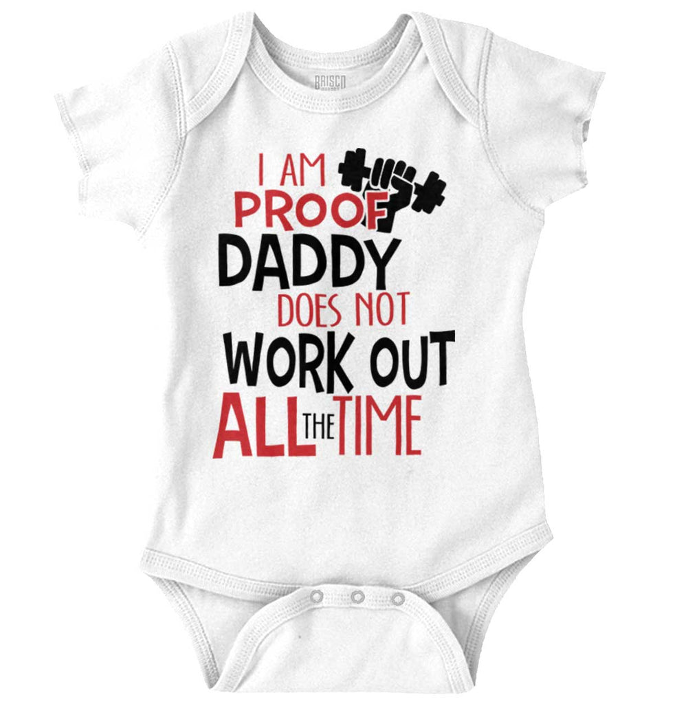 Fitness Father Romper Bodysuit-Direct To Garment Print-Brisco Baby