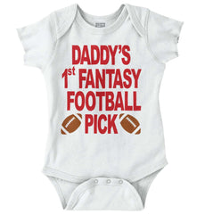 Fantasy Football Pick Romper Bodysuit-Direct To Garment Print-Brisco Baby