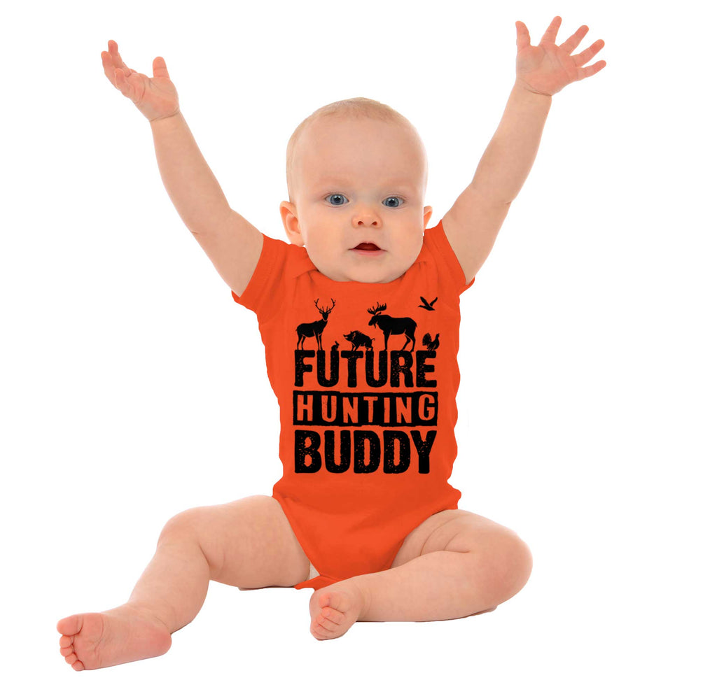 Future Deer Hunting Bud Romper Bodysuit-Direct To Garment Print-Brisco Baby