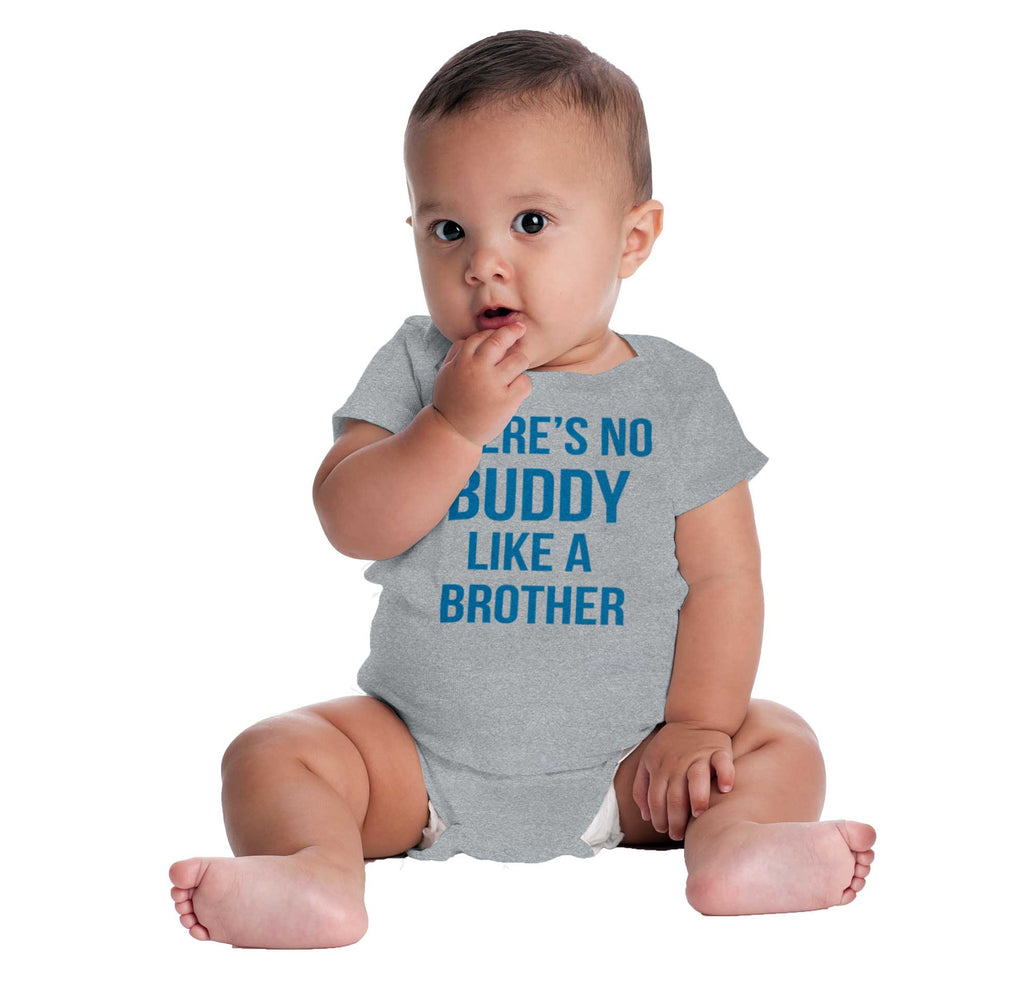 No Buddy Like A Brother Romper Bodysuit-Direct To Garment Print-Brisco Baby