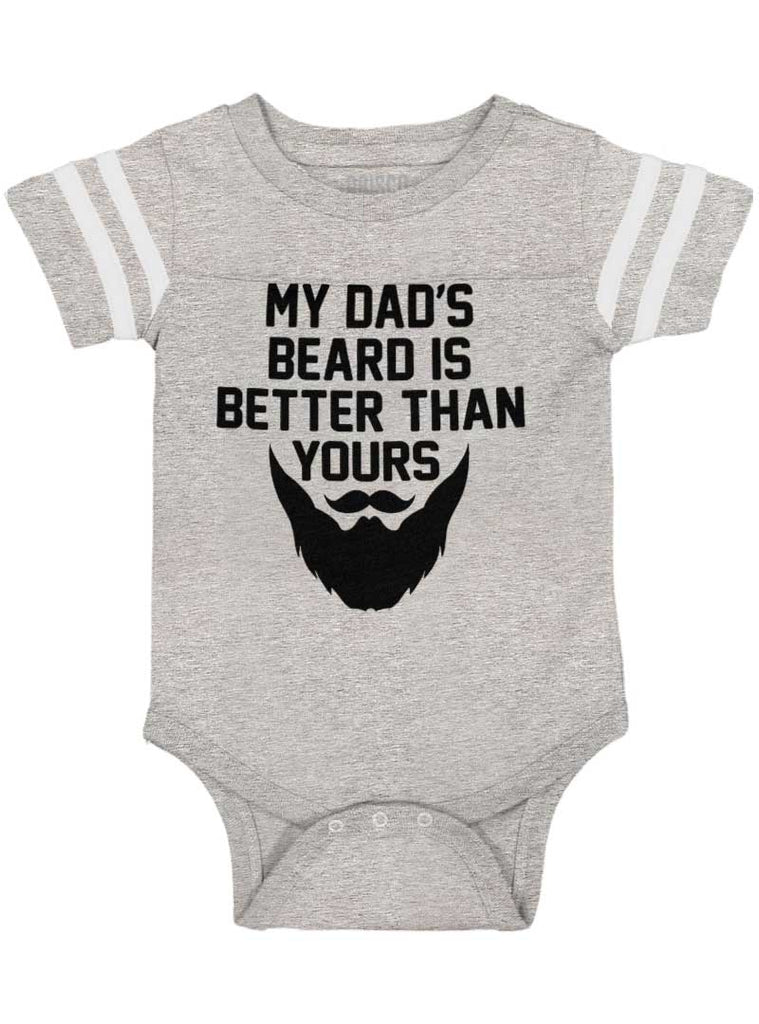 Dad's Beard Football Romper Bodysuit-Direct To Garment Print-Brisco Baby