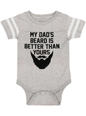 Dad's Beard Football Romper Bodysuit-Direct To Garment Print-Brisco Baby