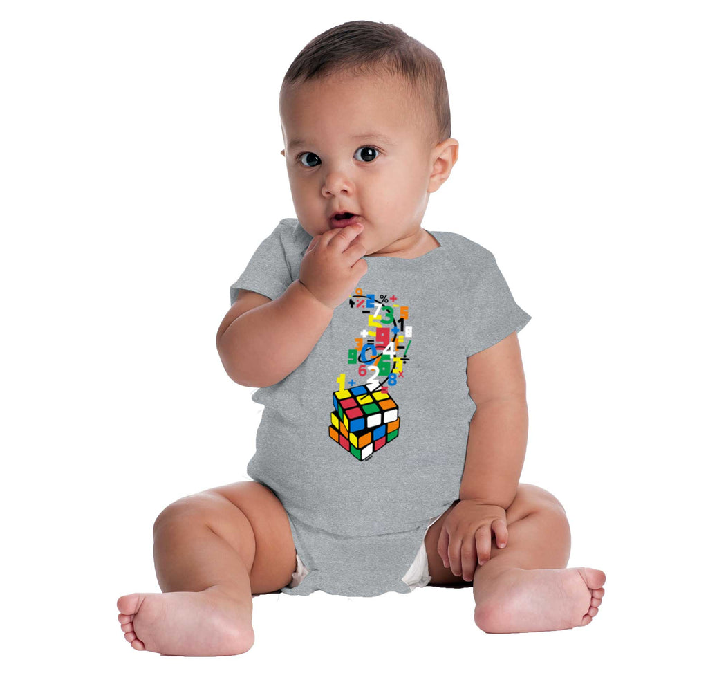 Math Cube Romper Bodysuit-Direct To Garment Print-Brisco Baby