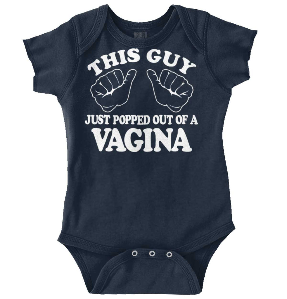 Popped Out of Vagina Romper Bodysuit-Direct To Garment Print-Brisco Baby