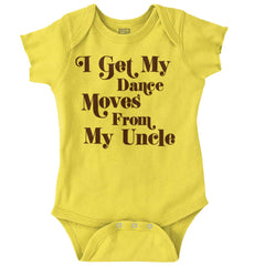 Dance Moves From Uncle Romper Bodysuit-Direct To Garment Print-Brisco Baby