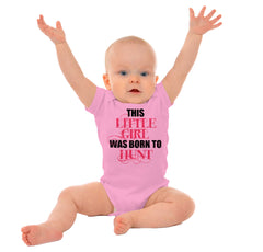 Little Girl Born To Hunt Romper Bodysuit-Direct To Garment Print-Brisco Baby