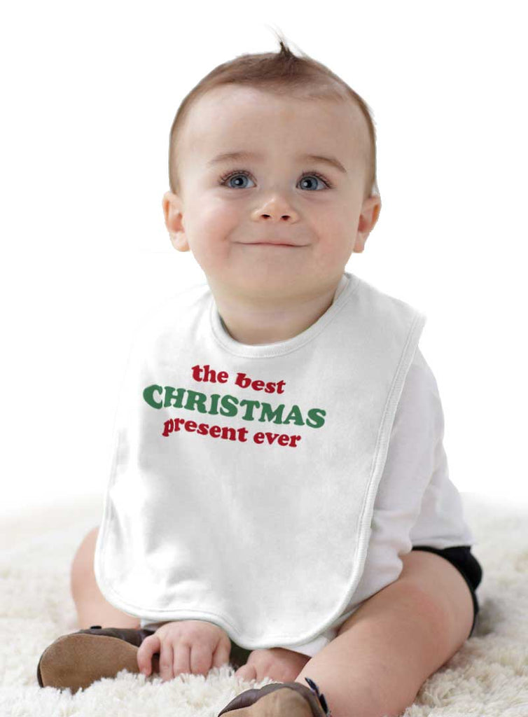 Best Christmas Present Infant Baby Bib-Direct To Garment Print-Brisco Baby
