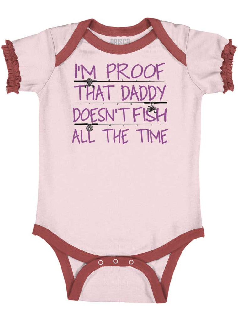 Fish All The Time Baby Ruffled Trim Romper-Direct To Garment Print-Brisco Baby