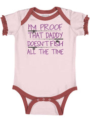 Fish All The Time Baby Ruffled Trim Romper-Direct To Garment Print-Brisco Baby